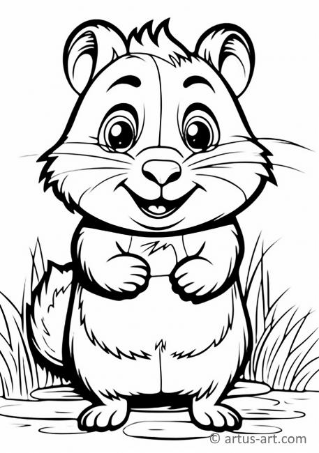 Cute Gopher Coloring Page For Kids